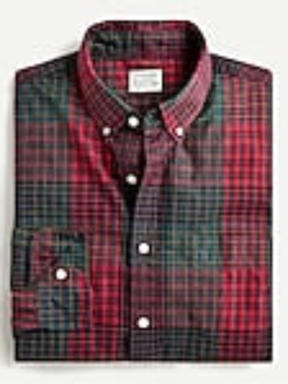 J. Crew Slim Untucked Stretch Secret Wash Cotton Poplin Plaid Button Down Shirt